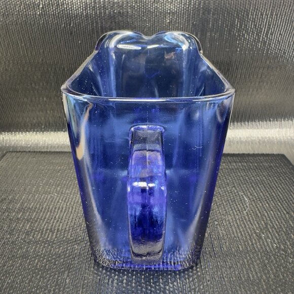Vintage Hazel Atlas Cobalt Blue Depression Glass Creamer Pitcher Jug Carafe VTG - Picture 10 of 12